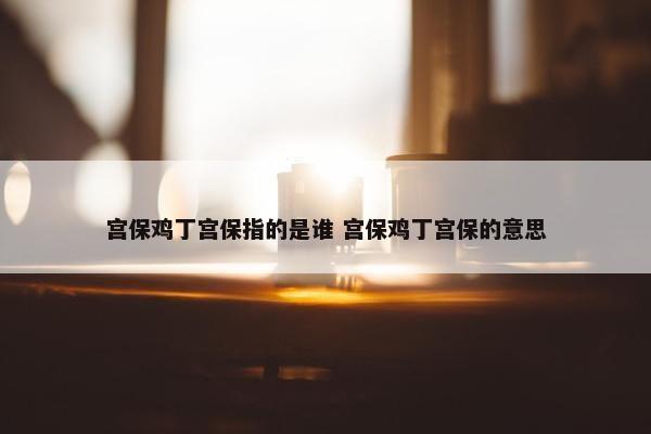 宫保鸡丁宫保指的是谁 宫保鸡丁宫保的意思