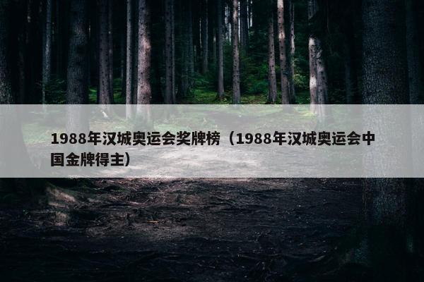 1988年汉城奥运会奖牌榜（1988年汉城奥运会中国金牌得主）