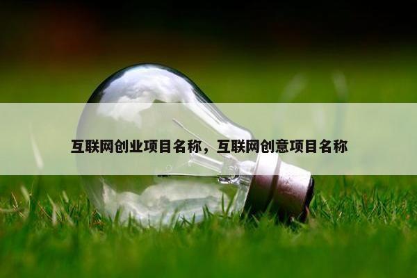 互联网创业项目名称，互联网创意项目名称