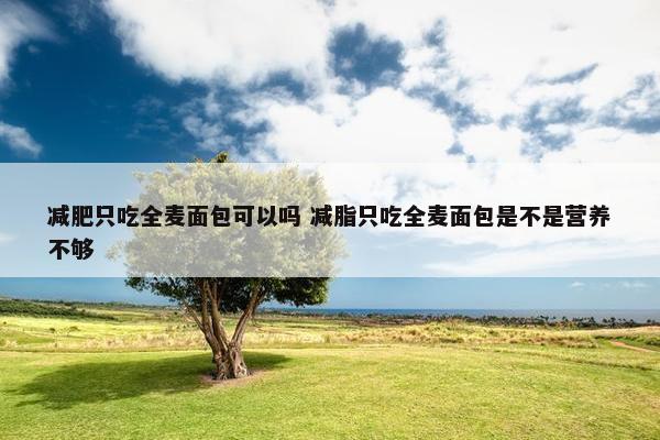 减肥只吃全麦面包可以吗 减脂只吃全麦面包是不是营养不够