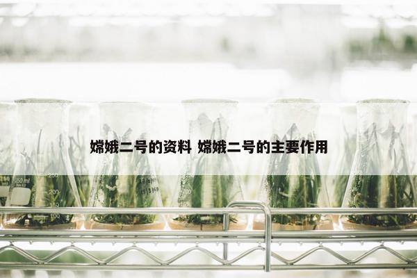 嫦娥二号的资料 嫦娥二号的主要作用