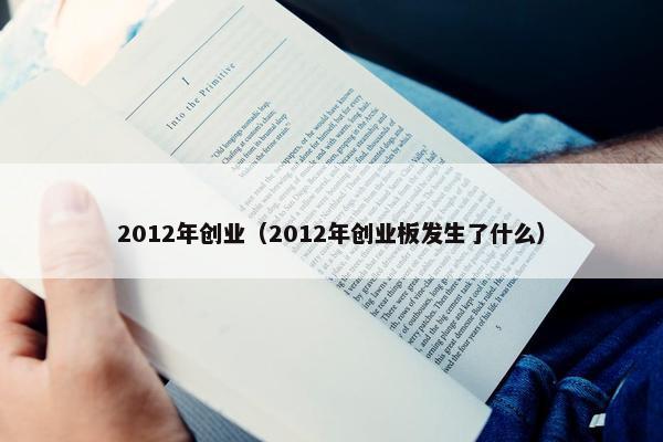 2012年创业（2012年创业板发生了什么）