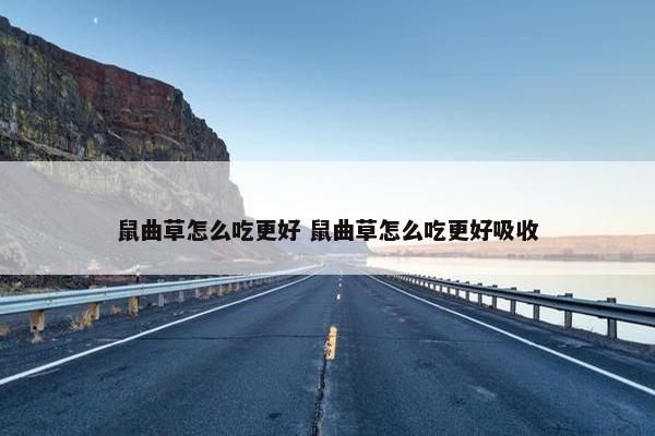 鼠曲草怎么吃更好 鼠曲草怎么吃更好吸收