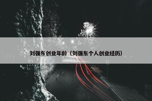 刘强东创业年龄（刘强东个人创业经历）