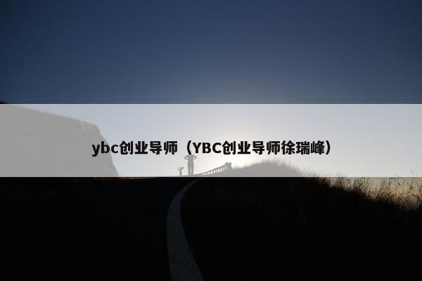 ybc创业导师（YBC创业导师徐瑞峰）