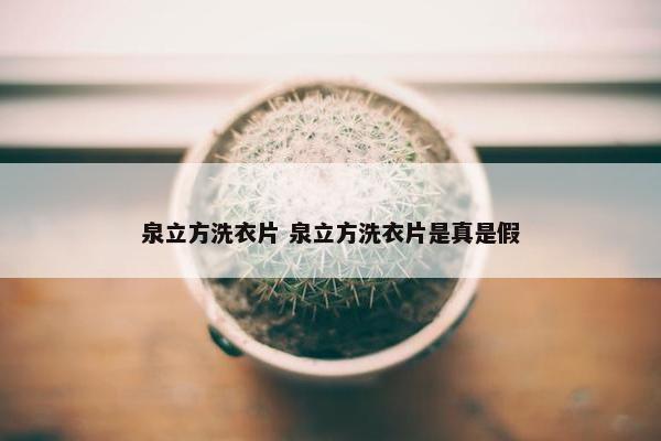 泉立方洗衣片 泉立方洗衣片是真是假