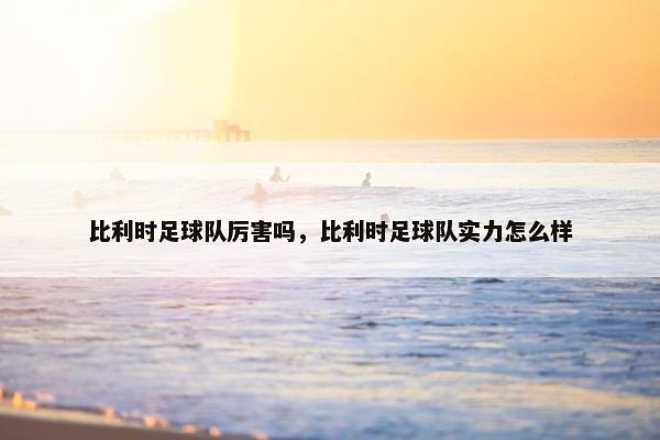 比利时足球队厉害吗，比利时足球队实力怎么样