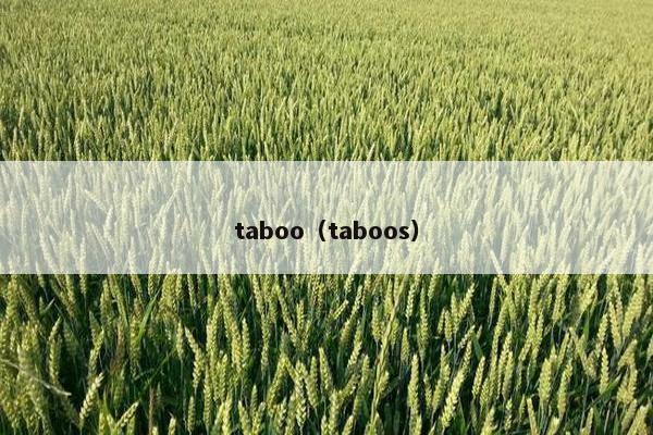 taboo（taboos）