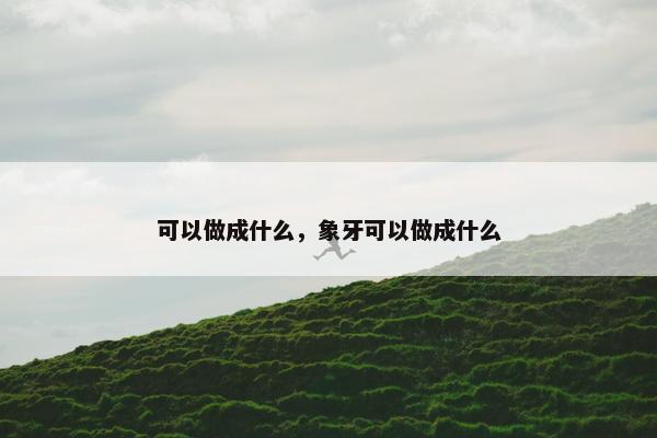 可以做成什么，象牙可以做成什么