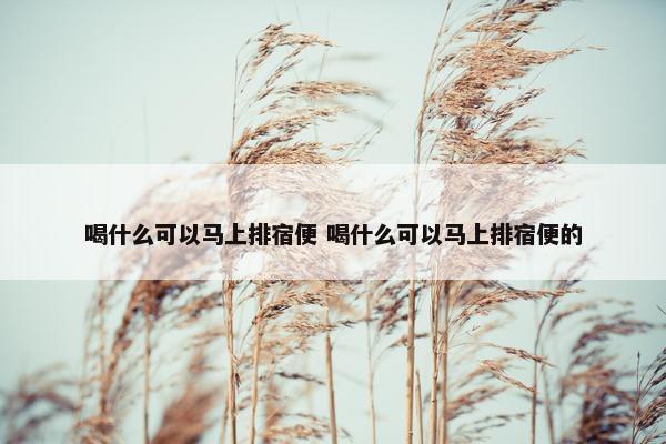 喝什么可以马上排宿便 喝什么可以马上排宿便的