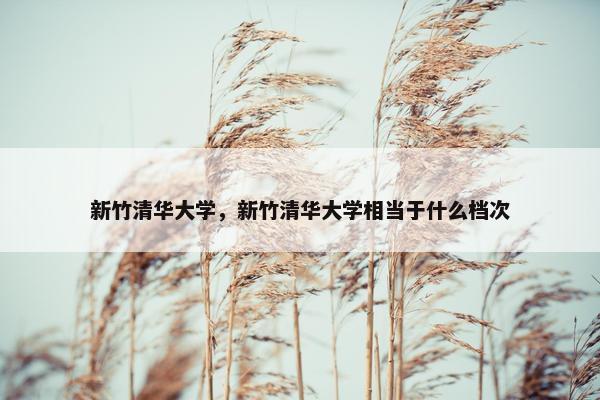 新竹清华大学，新竹清华大学相当于什么档次