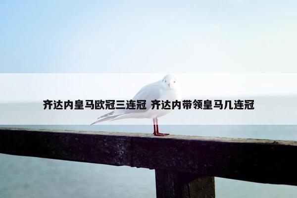 齐达内皇马欧冠三连冠 齐达内带领皇马几连冠