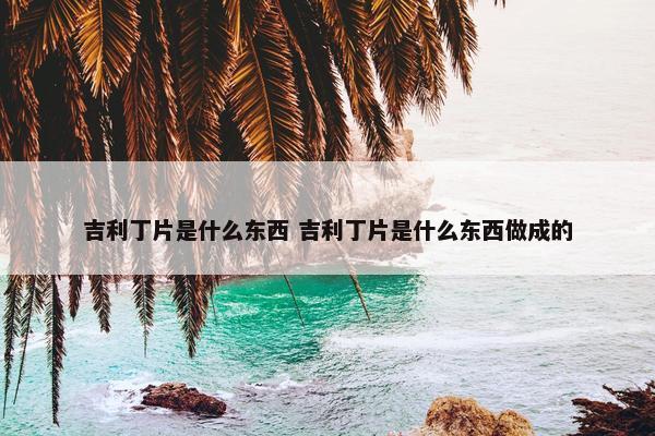 吉利丁片是什么东西 吉利丁片是什么东西做成的