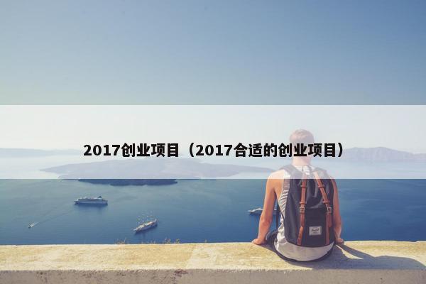 2017创业项目（2017合适的创业项目）