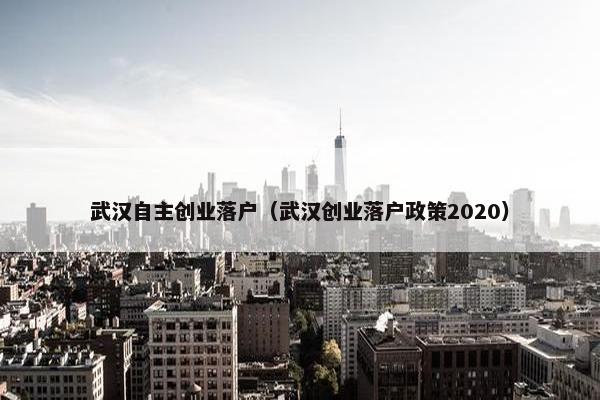 武汉自主创业落户（武汉创业落户政策2020）