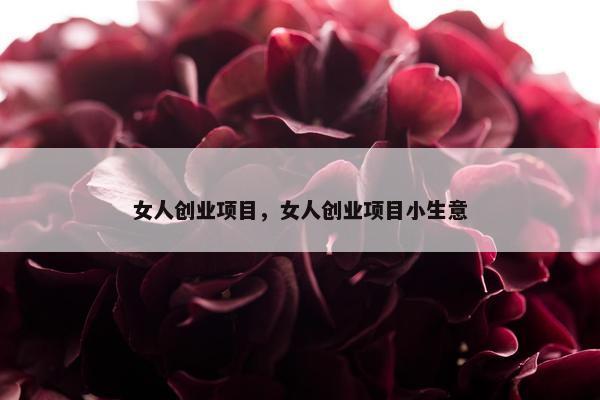 女人创业项目，女人创业项目小生意