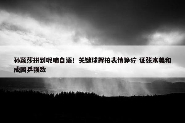 孙颖莎拼到呢喃自语！关键球挥拍表情狰狞 证张本美和成国乒强敌