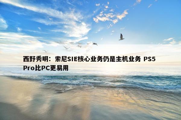 西野秀明：索尼SIE核心业务仍是主机业务 PS5 Pro比PC更易用