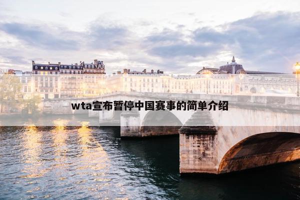 wta宣布暂停中国赛事的简单介绍