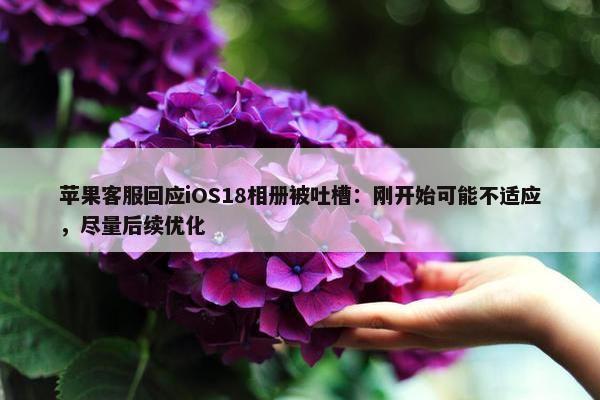 苹果客服回应iOS18相册被吐槽：刚开始可能不适应，尽量后续优化