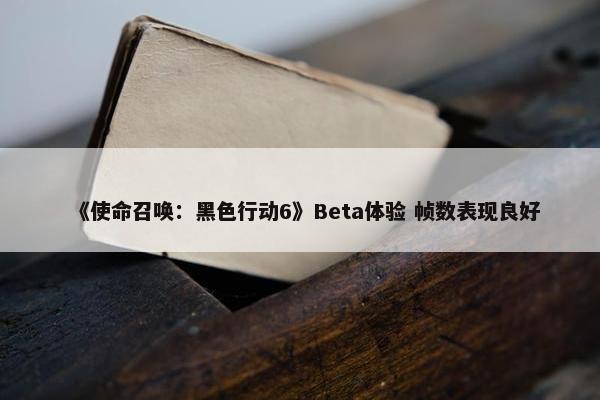 《使命召唤：黑色行动6》Beta体验 帧数表现良好