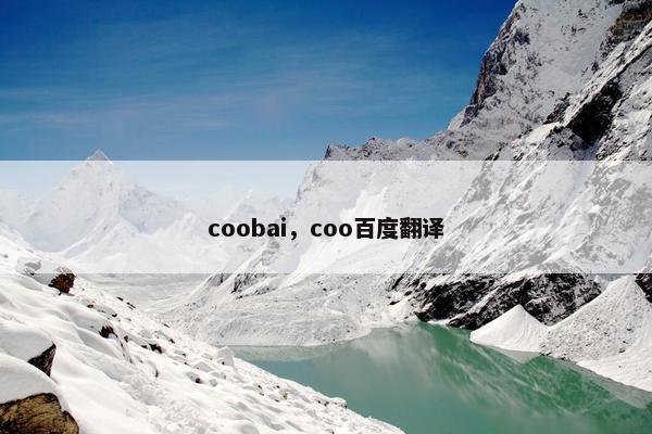 coobai，coo百度翻译