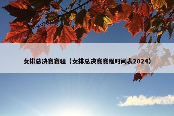 女排总决赛赛程（女排总决赛赛程时间表2024）