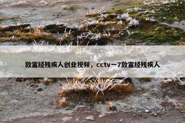 致富经残疾人创业视频，cctv一7致富经残疾人