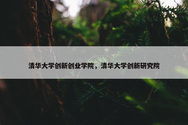 清华大学创新创业学院，清华大学创新研究院