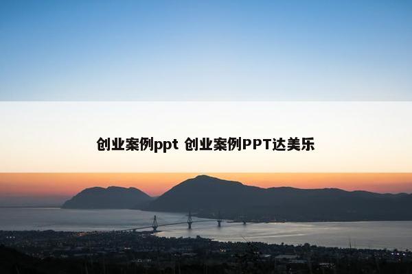 创业案例ppt 创业案例PPT达美乐