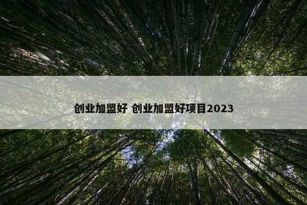 创业加盟好 创业加盟好项目2023