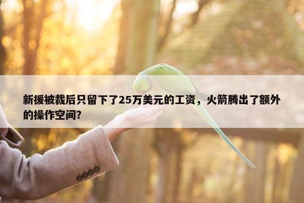 新援被裁后只留下了25万美元的工资，火箭腾出了额外的操作空间？