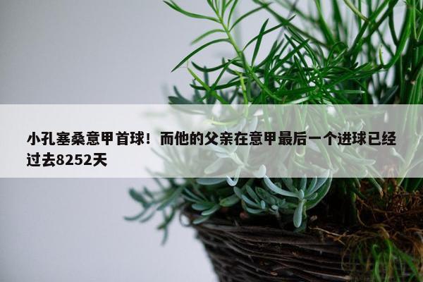 小孔塞桑意甲首球！而他的父亲在意甲最后一个进球已经过去8252天