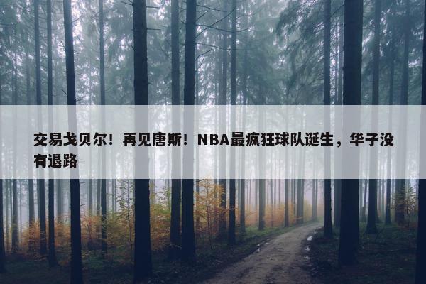 交易戈贝尔！再见唐斯！NBA最疯狂球队诞生，华子没有退路