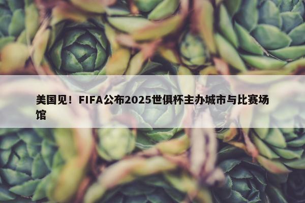 美国见！FIFA公布2025世俱杯主办城市与比赛场馆