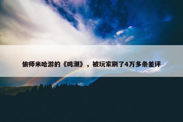 偷师米哈游的《鸣潮》，被玩家刷了4万多条差评