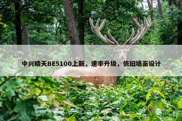 中兴晴天BE5100上新，速率升级，依旧墙面设计