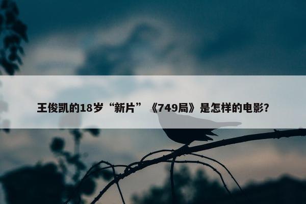 王俊凯的18岁“新片”《749局》是怎样的电影？