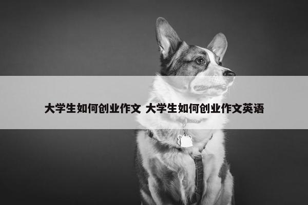 大学生如何创业作文 大学生如何创业作文英语