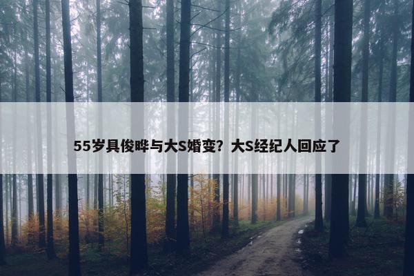 55岁具俊晔与大S婚变？大S经纪人回应了