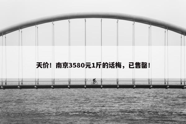 天价！南京3580元1斤的话梅，已售罄！