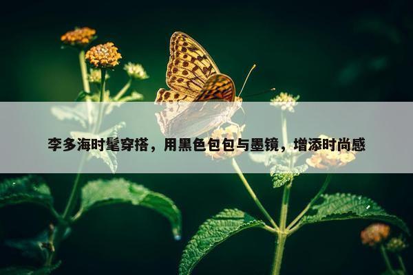 李多海时髦穿搭，用黑色包包与墨镜，增添时尚感