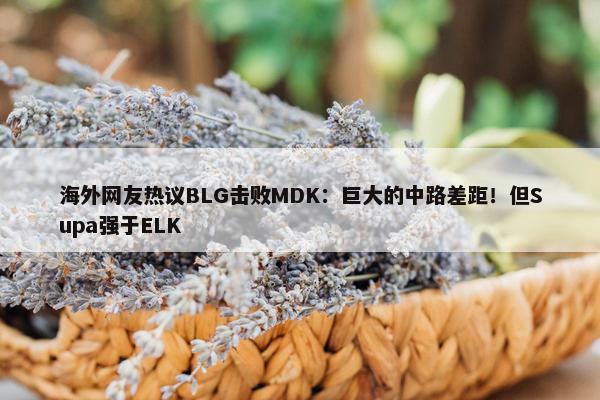 海外网友热议BLG击败MDK：巨大的中路差距！但Supa强于ELK