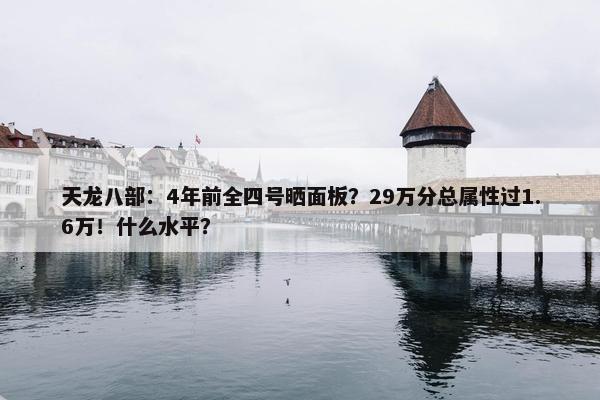 天龙八部：4年前全四号晒面板？29万分总属性过1.6万！什么水平？