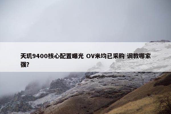 天玑9400核心配置曝光 OV米均已采购 调教哪家强？