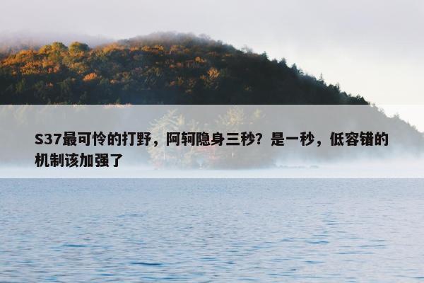 S37最可怜的打野，阿轲隐身三秒？是一秒，低容错的机制该加强了