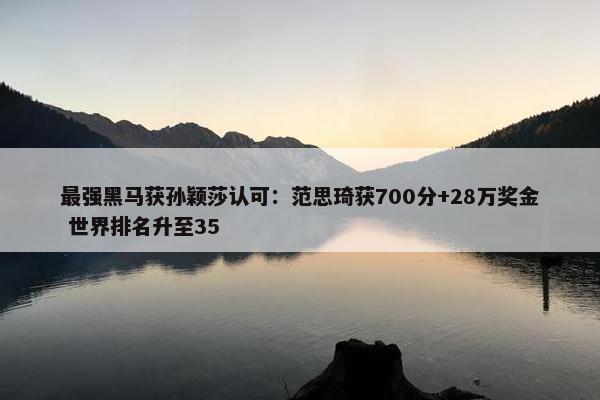 最强黑马获孙颖莎认可：范思琦获700分+28万奖金 世界排名升至35