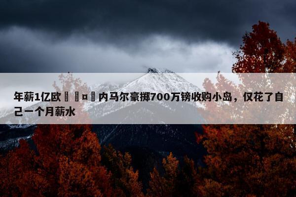 年薪1亿欧🤪内马尔豪掷700万镑收购小岛，仅花了自己一个月薪水