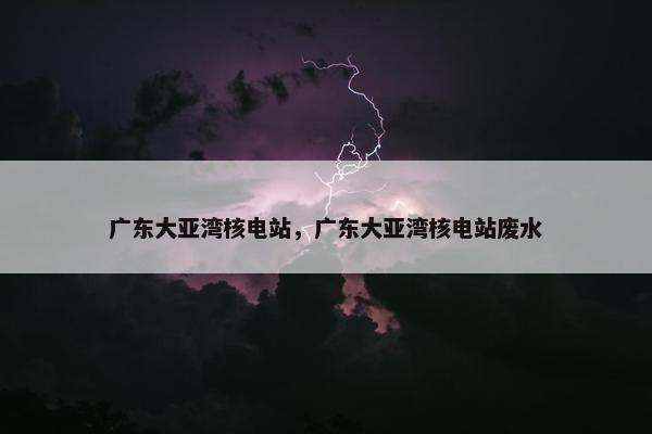 广东大亚湾核电站，广东大亚湾核电站废水