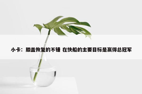 小卡：膝盖恢复的不错 在快船的主要目标是赢得总冠军